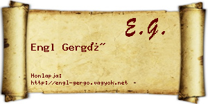 Engl Gergő névjegykártya